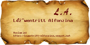 Löwentritt Alfonzina névjegykártya